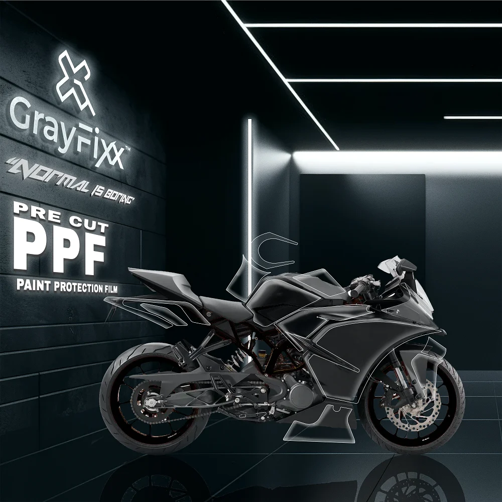 Pre-Cut PPF(Paint Protection Film) Compatible with RC 125/200/390 | TPU(Thermoplastic Polyurethane), Water Proof, 3X Layer, Scratch Resistant